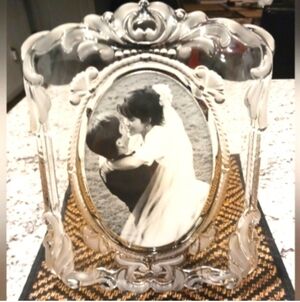 Beautiful Heavy Crystal Picture Frame